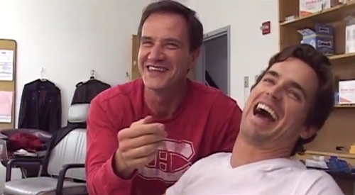  Matt doing a backstage video with co-star Tim DeKay - obviously they had tons of fun! <33333