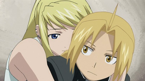  Edward and Winry from Fullmetal Alchemist: Brotherhood. *Prepares fort* I'm sorry, it's just too weird to me. She almost seems like she could be his sister. And I just can't see the two of them lasting.