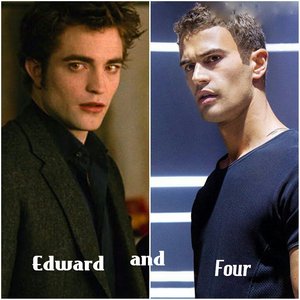  I have 2...Edward Cullen,from the Twilight Saga,played par my handsome Robert and Tobias"4"Eaton,from Divergent,played par my other fave British hottie,Theo James<3