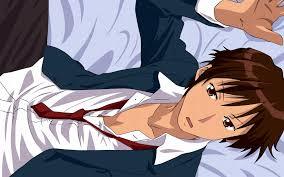  Kyon from The Melancholy of Haruhi Suzumiya He's just so adorable and goes on with Haruhi's plans anyway ^.^
