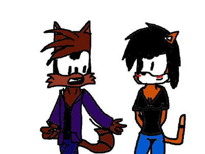  my 2 characters roy and kairi. can anda make roy arguing with someone elses fc and kairi flirting with someone elses fc