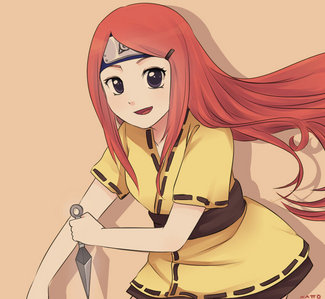  Uzumaki Kushina(took an hora for me to find a this pic,i can't find anything so i chose this fanart)