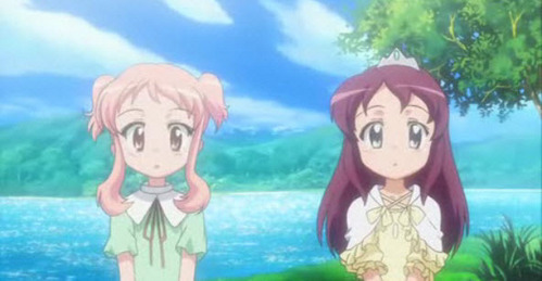 Louise ( Zero no Tsukaima ). She's the girl on the left. (: