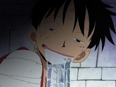 Monkey.D.Luffy (One Piece) 

his drooling is more like turning on a tap water.......he he eheh