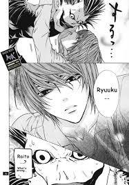  I DO NOT SHIP THEM but LightxRyuk has to be the most crackiest pairing in Death Note xP As wrong as it is, I laughed so hard at this doujin picture! X,,D