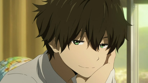  Hotaro Oreki from Hyouka smiles very very rarely and has never laughed in the whole series...