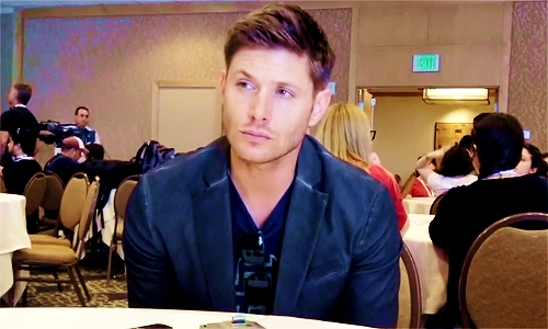  I know people already put him but I wanted to add my own.. Jensen Ackles. <3 {I just think he looks so freaking hot here. Like extra sexy. And the fact it's him listening so intently to a fan? Amazing.}