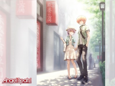  Gladly. 天使 Beats is a wonderful anime. Otonashi X Kanade. It sure was hard to decide which picture to put - I have sooo many.