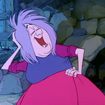 Definitely Madam Mim from The Sword in The Stone. 