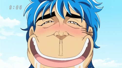 Toriko after tasting and eating the Century Soup
