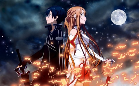  I cant believe nobody has posted a sword art online... well kirito and asuna
