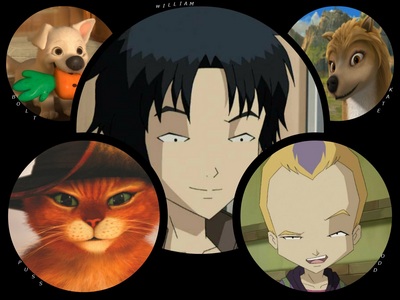  Bolt from Bolt (5th) Puss from Puss in Boots/ Shrek 1-4 (4th) William from Code Lyoko (1st) Kate from Alpha and Omega 1-3 (2nd) Odd from Code Lyoko (3rd)