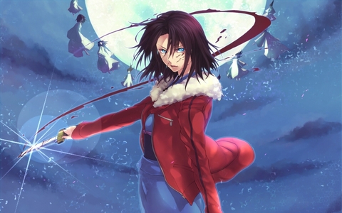  Ryougi Shiki from Kara no Kyoukai. She's eye-candy and she can kick ass. But I also have probably an infinite amount of anime girls who I consider eye-candy.