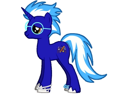  Name: Blazin' Blue Race: Unicorn Bio: When he was young, his parents discovered he had the ability to launch আগুন from his horn as well as from his hooves. Upon learning it as he got older, he made an attempt to make friends. Since he and his parents lived in Manehattan, most viewed him as a menace because of his abilities. He was shy and not very assertive, until one of the other colts smashed his glasses on purpose. Filling with rage, he let out a stream of আগুন that was five feet wide, roasting the mean colt-and landing him in the hospital with third-degree burns. Furious, he resorted to drawing and playing games, earning him his cutie mark. Fearing their son would put many other ponies' lives in danger, they packed up their belongings and relocated with him to Ponyville- a much nicer community. That's where he made another attempt to make friends. He became বন্ধু with Applejack, Fluttershy, and রামধনু Dash (because she found his আগুন powers cool). As he got older, he got his own house, which is পরবর্তি door to Fluttershy's, and they visit each other as often as they wanted to. He is also close বন্ধু with Princess Luna.