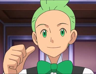  Cilan from Pokémon. He's so sweet and kind to everyone. He's also very intelligent. He has the skills to make him an "S" class Connoisseur, or at least, in my opinion he does, although with much he's traveling he's too busy to take any classes. He already demonstrates amazing knowledge as an "A" class Connoisseur and always gives perfect evaluations to trainers. I don't understand why Iris always gets annoyed por him when ever he goes into "Evaluation Time" as he calls it because his evaluations are always spot on and very well put.