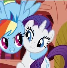  Come on, who dosen't ship this couple? I do. 你 can just tell Rarity enjoys having 彩虹 Dash put her arm around her neck. And for that reason, I ship RariDash.
