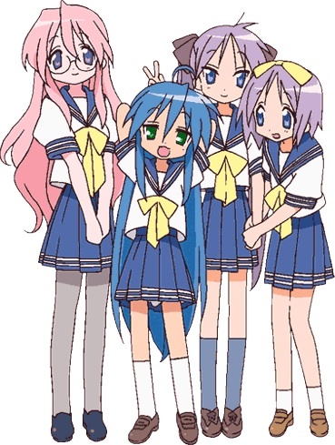  Miyuki, Konata, Kagami and Tsukasa From Lucky estrela