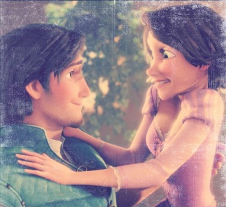  Rapunzel and Flynn from Tangled.