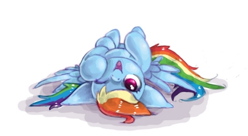  I don't have a favorvite pony, but I do have a favorite. It's 虹 Dash.
