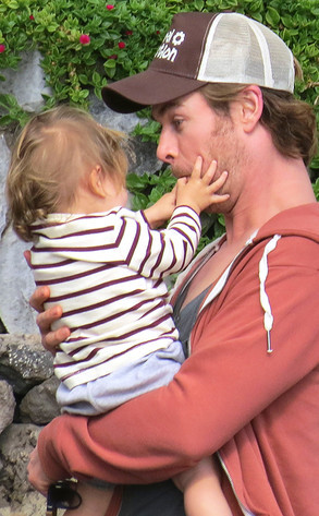  adorable daddy Chris making an adorable expression for his daughter,India<3