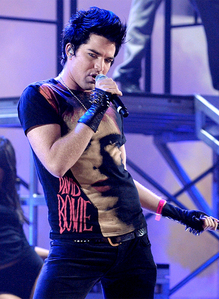  Adam Lambert wearing a cool shirt,that I know Hanna would find very cool<3