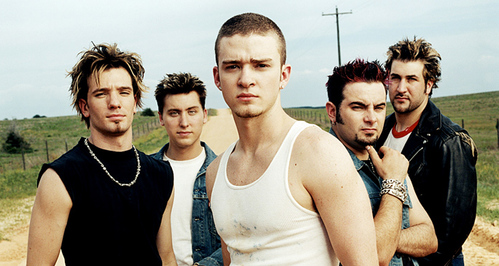  Justin Timberlake and his NSYNC bandmates<3