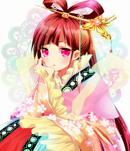  Kougyoku Ren. She has dark rosado, rosa hair ^^