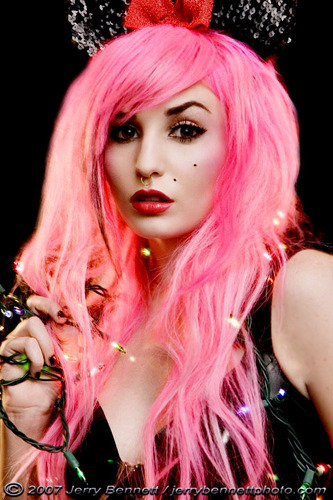 Audrey Kitching's pink hair. I love it.