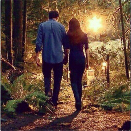 Edward and Bella,played by my beauties,walking to their cozy cottage<3