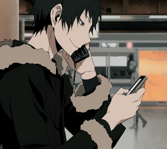  So heres Izaya Orihara and his TWO PHONES! Take that.