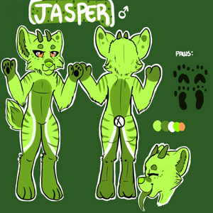  Well, I Cinta this ref sheet of a character I got today! His name is Jasper~ Isn't he cute?