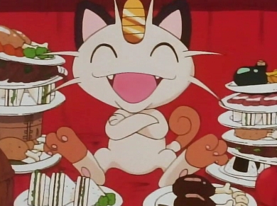  Meowth from Pokemon I think Pokemon counts as an anime.