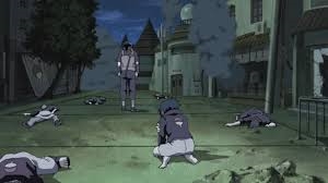  I think this is how the uchiha clan was killed. The hidden leaf village was afraid the uchiha clan had something to do with the attack of the nine tails zorro, fox and they sent Uchiha Itachi to exterminate the Uchiha clan