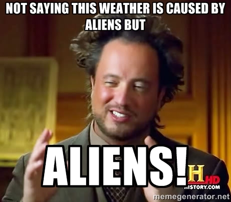  I don't think meteorologists define weather as 'partially sunny' 或者 'partially cloudy' as often as they would use different terms for it. In saying that, that's just because I've never heard them use those terms here... who knows? To actually answer your question, aliens.