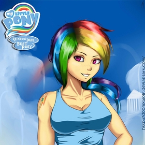 My favorite: Rainbow Dash. She's awesome, and always protects her friends from danger. And, I found this cool picture of her.
Least favorite: Queen Chrysalis. She's just so goddamn ugly, and ruins all of the good times that ponies try to have during that wedding. 