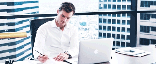  Jamie indoors of Christian Grey's office,from a scene in FSOG<3