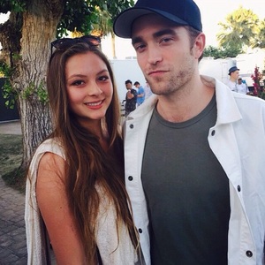  my babe with a very lucky fan<3