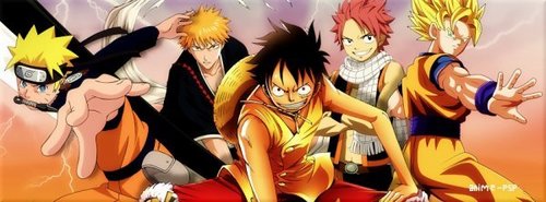 !) Bleach
2) Naruto Shippuden
3) One Piece
4) Fairy Tail
5) Dragonball + Z + Gt + Super
6) Seven Deadly sins (Nanatsu no taizai)
7) Kuroko no basuke
8) Gintama
9) Durarara series
10) Inu Yasha