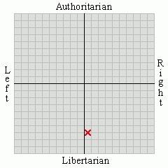 Apparently, I'm a centrist social libertarian. 

As you can tell, I really don't like authority. 
Coulda told you that...