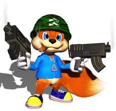  Conker, since he's voiced द्वारा his British game creator Chris Seavor.