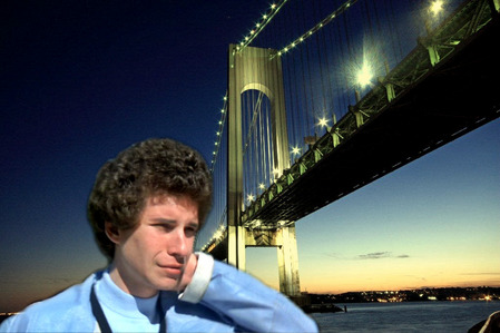 Barry with the Verrazano-Narrows bridge background :)
This is the bridge he falls to his death in the film Saturday Night Fever.