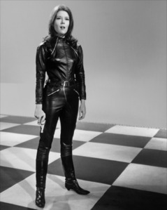  Most of you probably won't recognize her, but this is Diana Rigg (recently Lady Olenna in 'Game of Thrones'). In this photo, she was Emma Peel, and she's wearing one of her infamous catsuits in the 60s TV series 'The Avengers'.