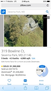 Go on Zillow, and type in... 319 Bowline Ct, Severna park, MD 21146