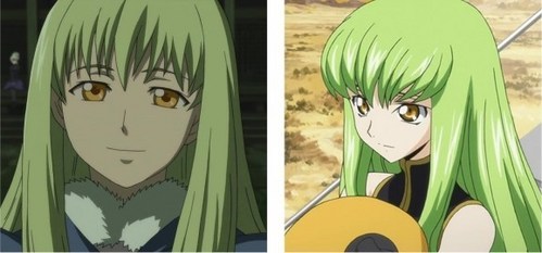  C.C from code geass and Amber from darker than black...