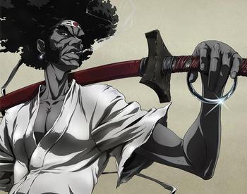  Afro Samurai I have crushes on the "rugged" types if anda will. They are a weakness of mines. So Kenpachi Zaraki, Mugen, Captain Harlock, Vampire Hunter D (well he's lebih silent than anything but anda get the picture)