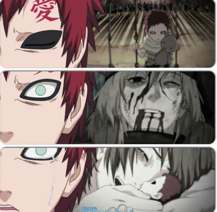  Definitely Gaara's childhood. sejak far. No other character's backstory has ever touched me so much and made me appreciate my own life. It was just... so depressing & messed up beyond words. I.. can't even... ;_; He deserves nothing BUT love! *cries in corner*
