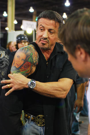 Sly showing his tattoos :)