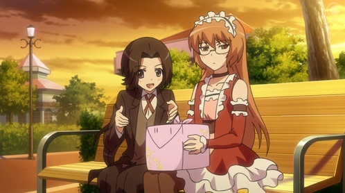  Believe it au not, but the 'girl' is a boy and the 'boy' is a girl. Yui Goido and Keima Katsuragi, Keima didn't kuvuka, msalaba dress for long though.