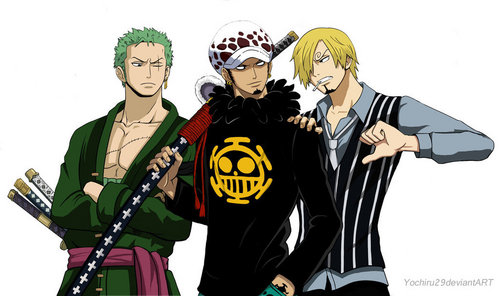  One of those boys for sure. I could not choose. From left to right. Zoro. Law. Sanji. All from One piece.