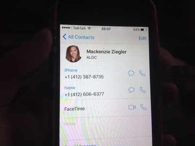  Mackenzies iPhone number is +1(412)387-8735. For this one anda have to leave a message. Her other number is +1(412)606-6377. anda can only iMessage this number because her phones mailbox is full. She does have face time if anda add these numbers. I live in the UK